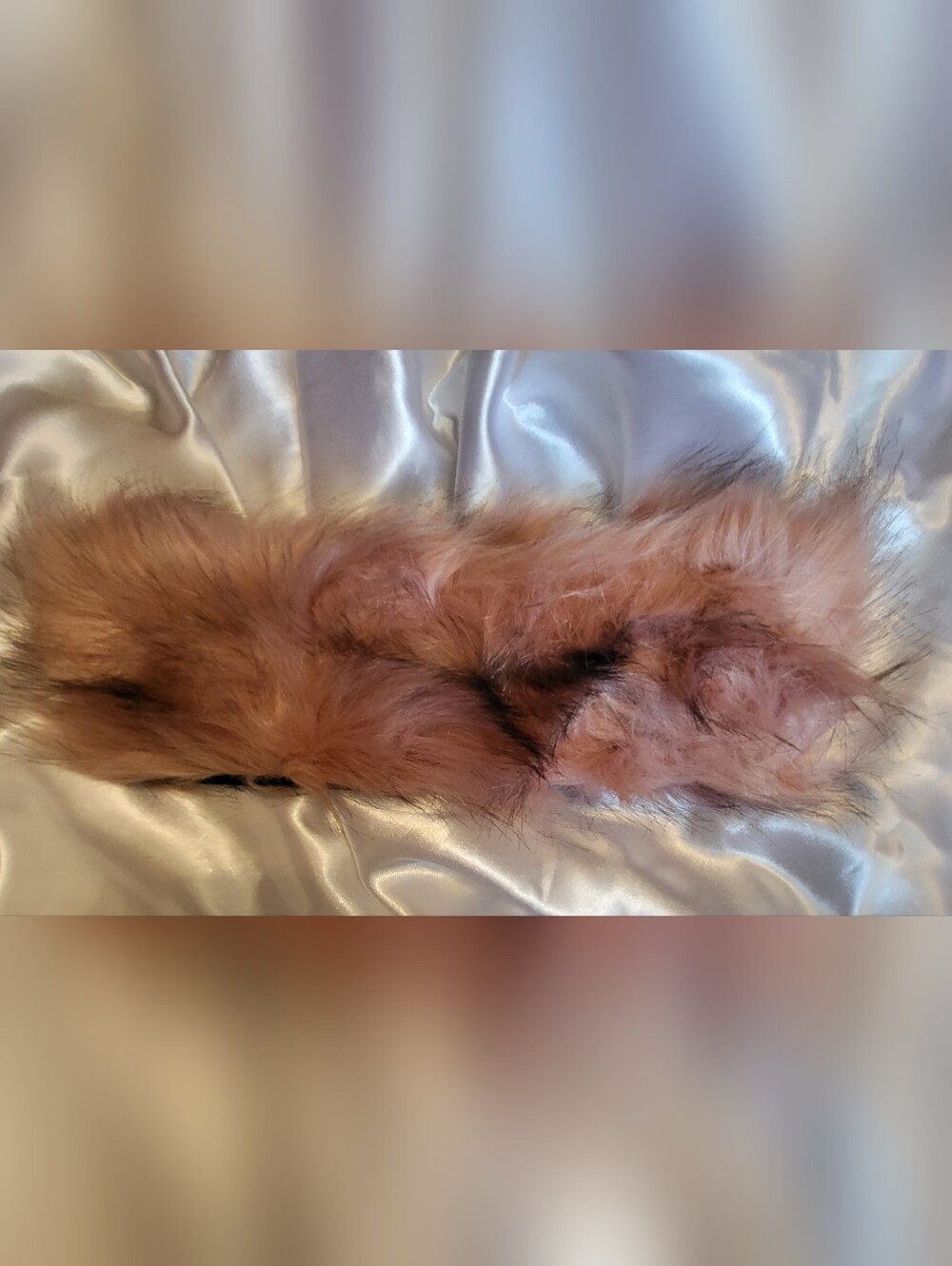 Faux Fur Headband Pink with Black Accents  One Size Fits Most NWOT